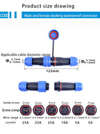 IP68 Waterproof Male Female Electrical Connector LD Series2/3/4/5/6/7/9-Pin Panel-Mount Screw Wire Cable Aviation Plug Connector