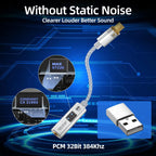 USB-C to 3.5mm Audio Adapter Headphone Amplifier DAC HiFi 32b/384kHz with CX31993 MAX97220 Dual Chip for Android iPhone iPad PC