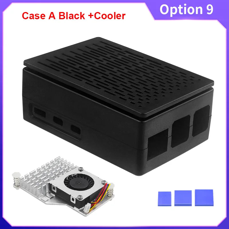 Raspberry Pi 5 ABS Case Black Silver Plastic Shell Optional PWM Cooling Fan Protection Box for Raspberry Pi 5