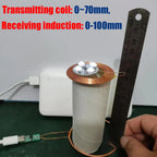 100mm Type-C USB Wireless Power Supply Module Transmitter Coil + Induction Receiver Lamp LED Light for Model Magnetic Levitation