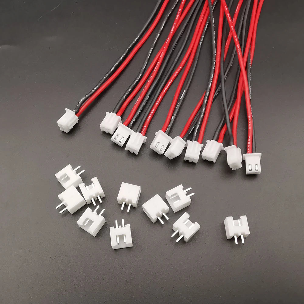 XH 2.54mm Pitch JST 1S 2Pin Balance Plug Conenctor Male Female Plugs Lead Terminal With 22AWG Silicone Wire Cable 10/15/20cm