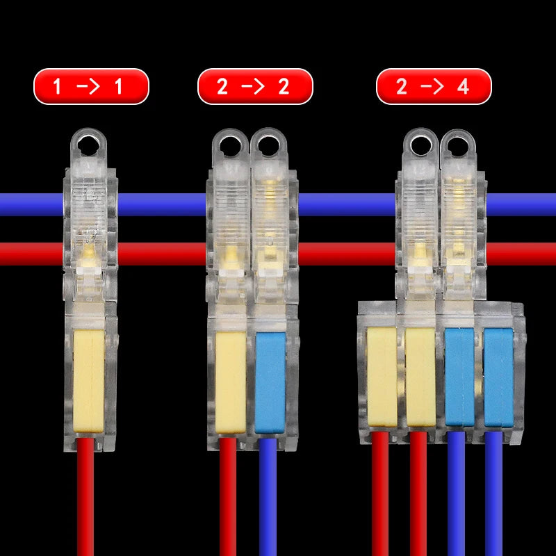 T Type Splitter Terminal Block, 5/10PCS Wire Quick Connector Break Free Plug and Pull Application for Home Appliances Electrical