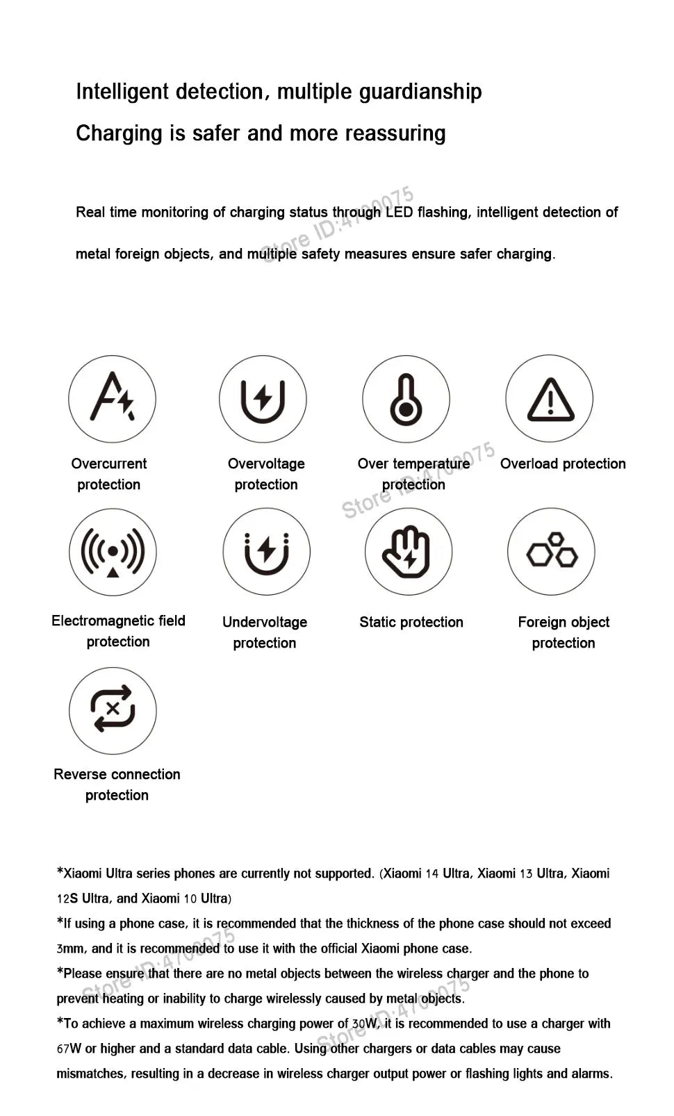 Xiaomi 30W Wireless Charger Vertical Fast Charging for Xiaomi Mi 14/13/12/11 Series for Redmi K70/K60 Series for IPhone Series