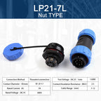LP/SP21 IP68 Back Nut Screw crimp Panel Mount Connector Outdoor Waterproof 2/3/4/5/6/7 Pin Welding Free Male Plug Female Socket