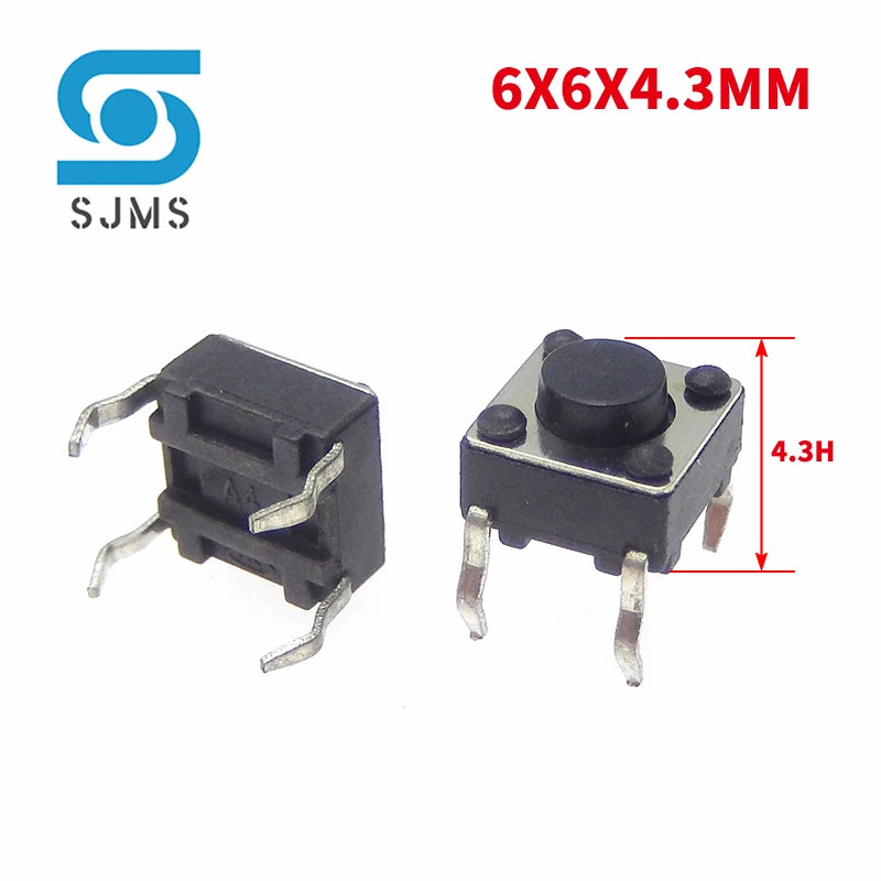20/50PCS 6X6 6X6X5mm DIP 4Pin Tactile Micro Push Button Switch 6*6*4.3/5/6/7/8/9/10/11/12/13MM Micro Touch Button Power Switches