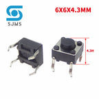 20/50PCS 6X6 6X6X5mm DIP 4Pin Tactile Micro Push Button Switch 6*6*4.3/5/6/7/8/9/10/11/12/13MM Micro Touch Button Power Switches