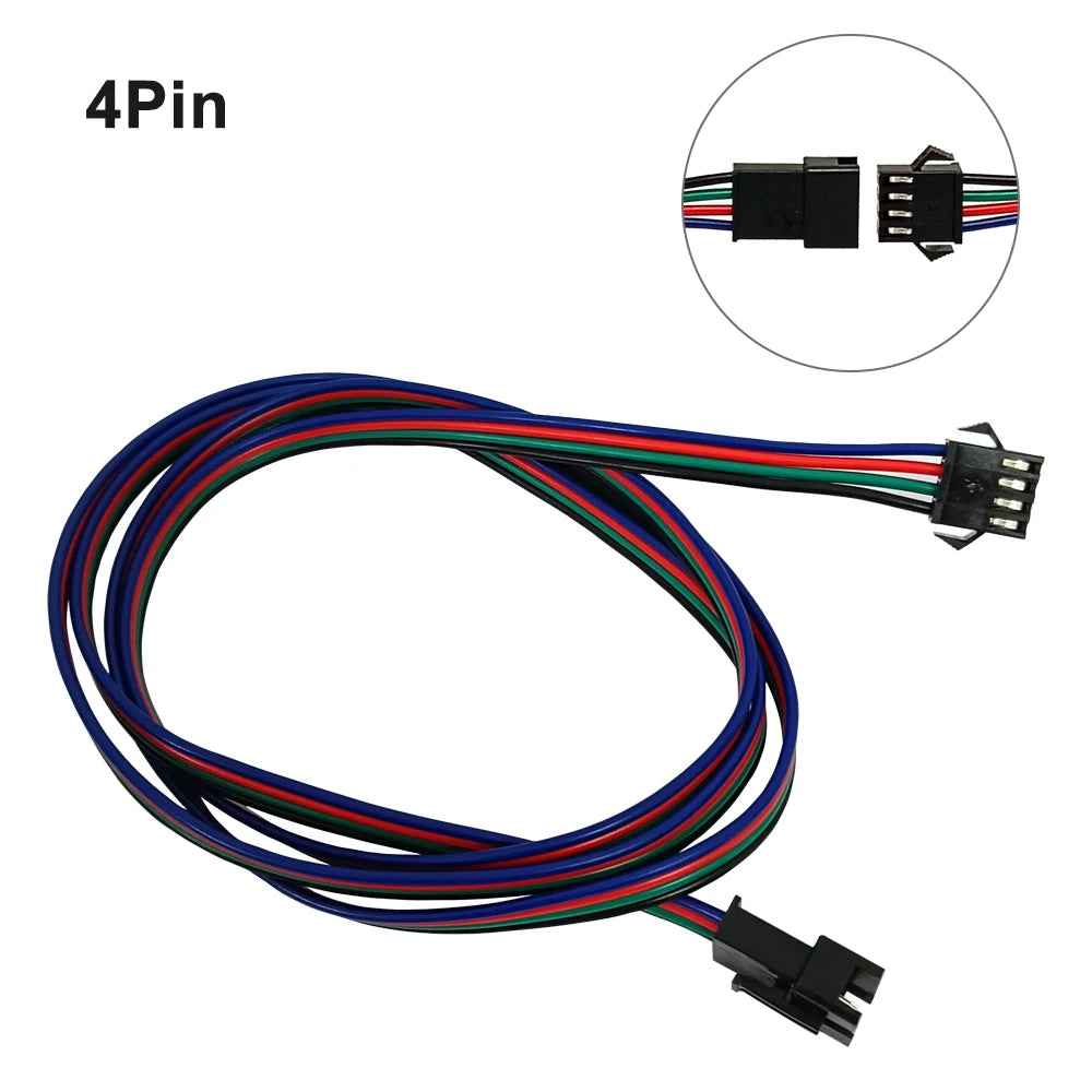 2Pin 3Pin 4Pin Male Female Extension Cable 0.5m 1m 2m Electric Wire JST Plug Connector Cable For WS2811 WS2812 WS2813 LED Strip
