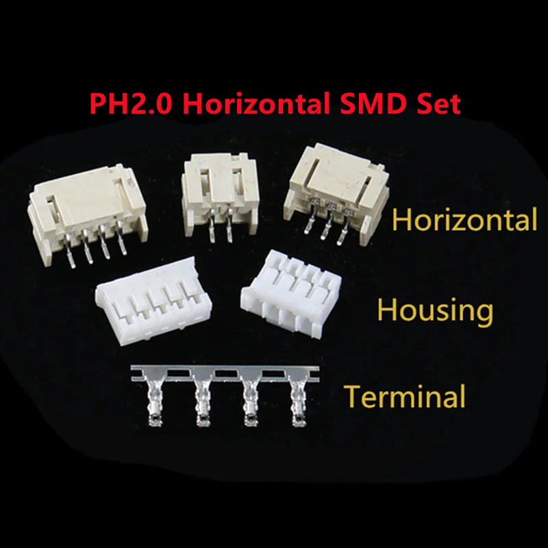 5sets GH1.25 SH1.0 JST1.25 PH2.0 XH2.54 SH/JST/ZH/PH/XH Horizontal / Vertical SMD Pin Header + Housing + Terminal Set 2.54mm