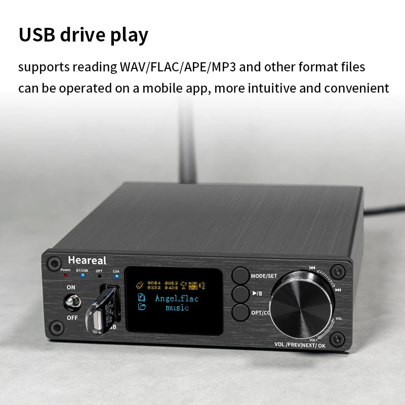 HiFi Bluetooth 5.3 Audio Receiver DAC Preamp with ESS9018K2M, 32bit/192kHz, Optical Coaxial Input, RCA/3.5mm Output