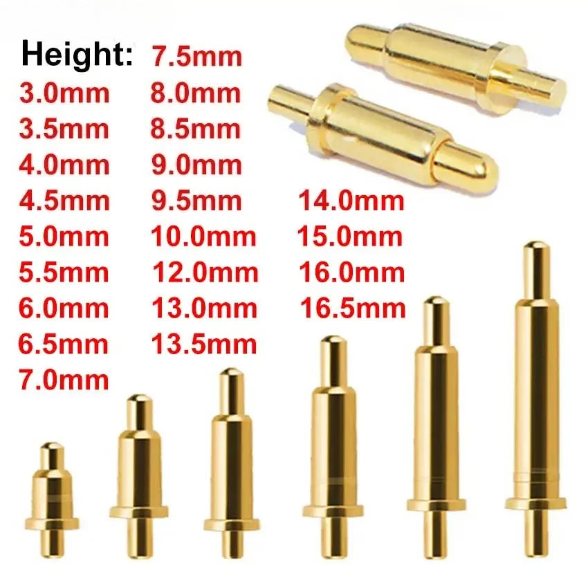 100pc DIP Pogo Spring Thimble H2.2/3/3.5/4.0/4.2/4.5/5.0/6.0/6.5 Antenna Shockproof Waterproof Bluetooth Headset Charge Test Pin