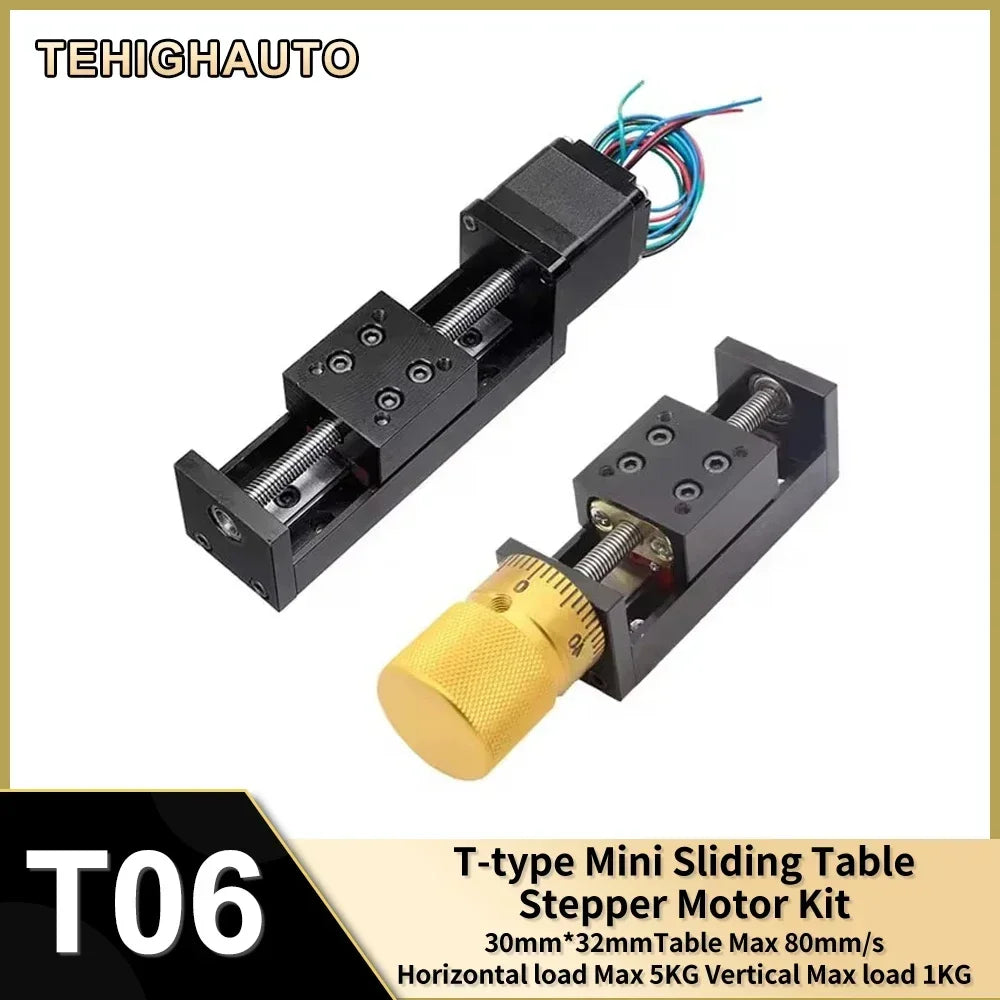 T-type CNC XYZ Axis Linear Actuator Mini Sliding Table NEMA11 Motor Linear Guide Rail Table Manual Slide Stage