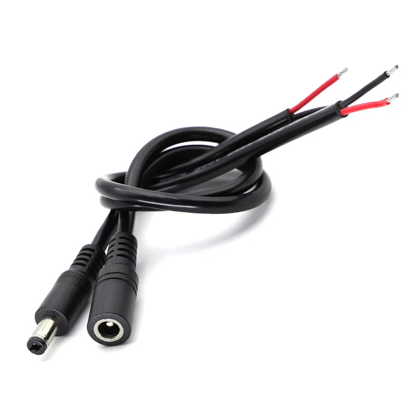 1/2/5Pcs 18AWG 5.5x2.1mm DC Male or Female Power Plug Cable Jack Adapter Connector 12V 10A Power Supply Cords DIY For CCTV LED