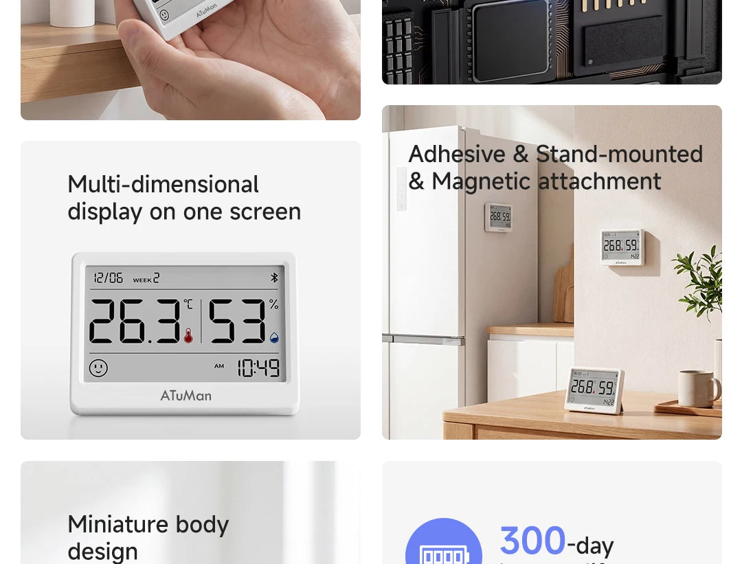 DUKA TH2 E-ink Smart Hygrometer Thermometer Home Indoor Temperature Humidity Meter Sensor Gauge Weather Station Mijia Home APP