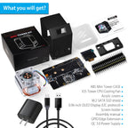 52Pi Raspberry Pi 4 Model B ABS Mini Tower NAS Kit with Ice Tower 0.96 Screen Dispaly Power Adaptor