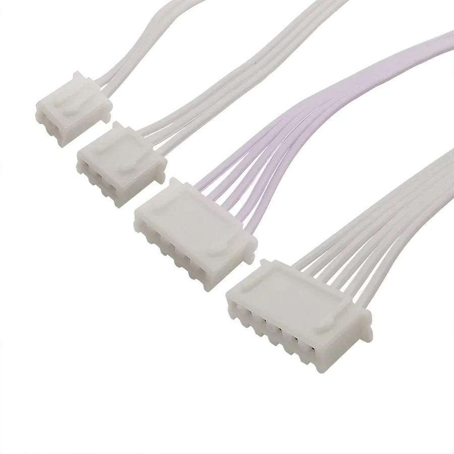 10pcs XH2.54mm 2P 3P 4P 5P 6P 7P 8P-12P Female to Female Connector with 26AWG Red White Wire Cable XH2.54 Double-ended Plugs