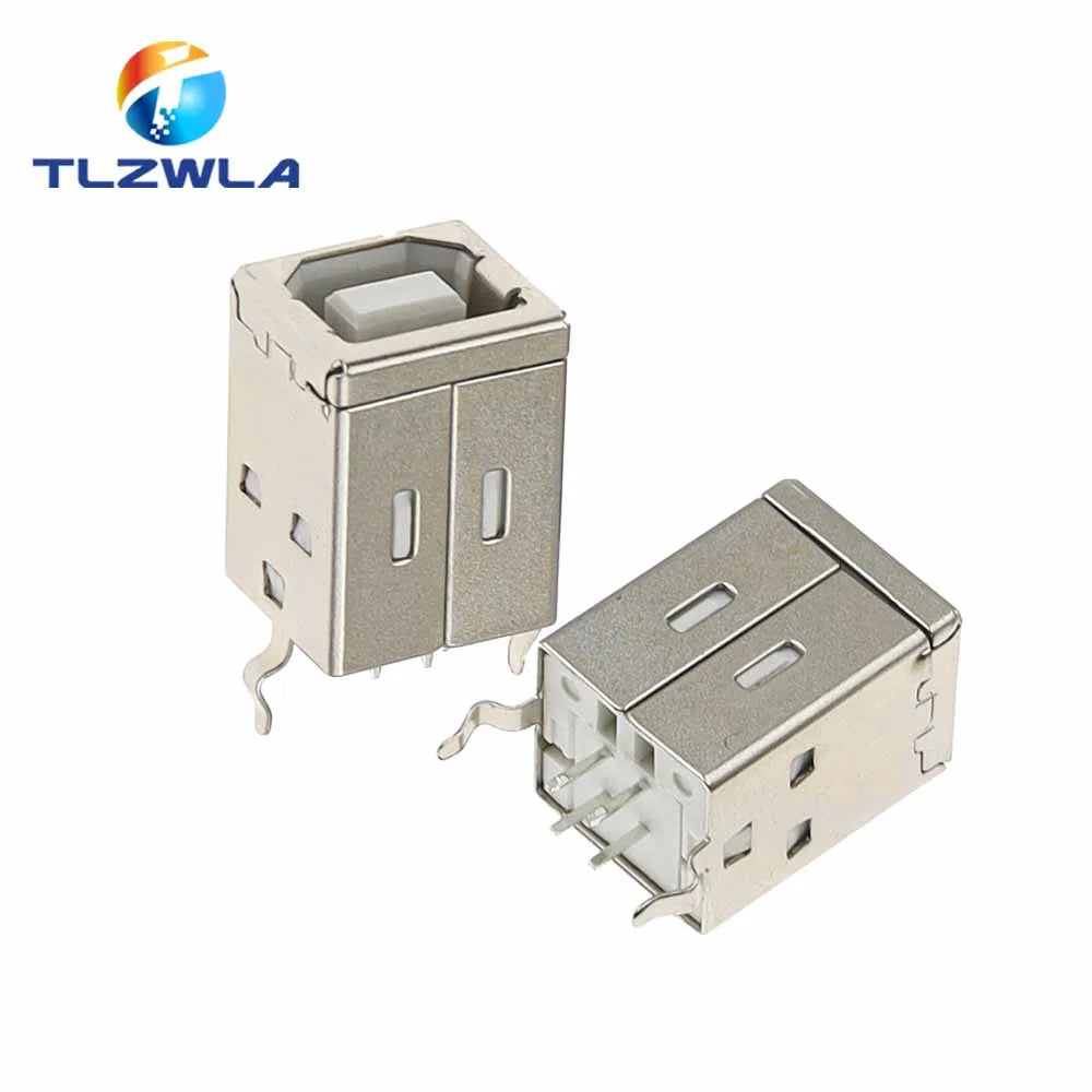 10Pcs Square USB Socket USB B Type Female 180 Degree PCB Welding Parent Connector For Printer Data