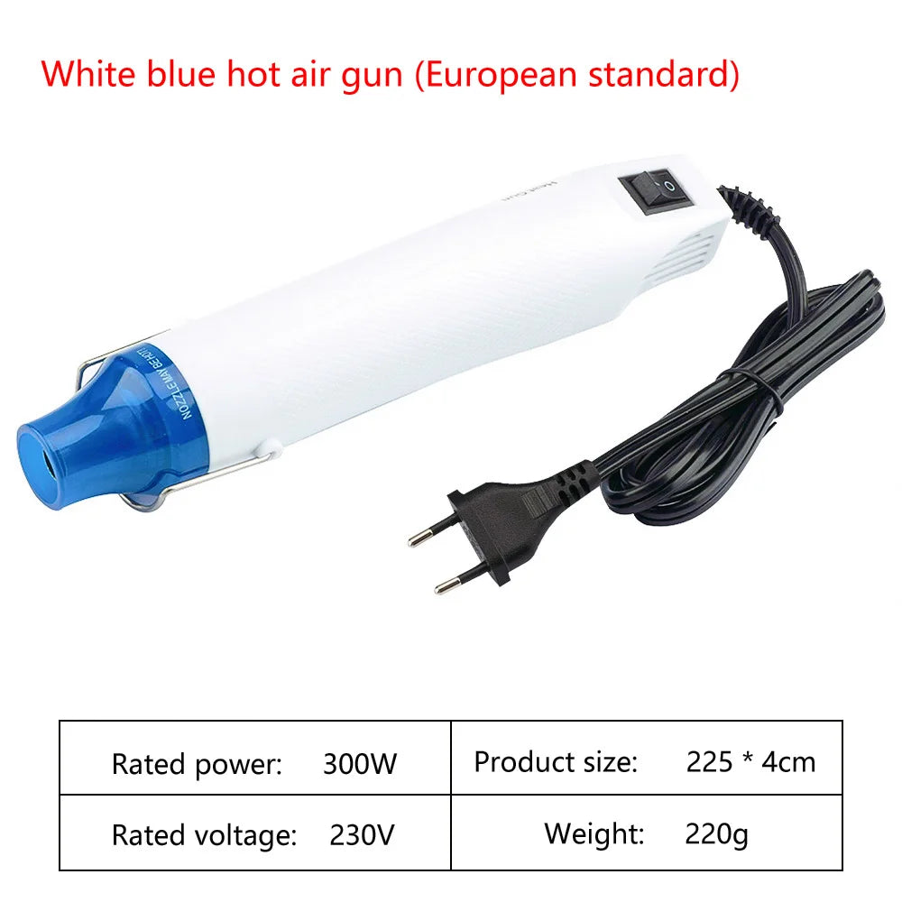 AC110V 220V Mini Heat Gun 300W High Power Soft Ceramic Quick Heat Heaters for Heat Shrink Tubing Heat Shrink Film EU / US Plug