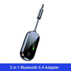 2 In 1 Bluetooth 5.4 Transmitter Receiver Stereo 3.5mm AUX Airplane Audio Wireless Adapter Mic for TV PC Headphone Car Aircraft