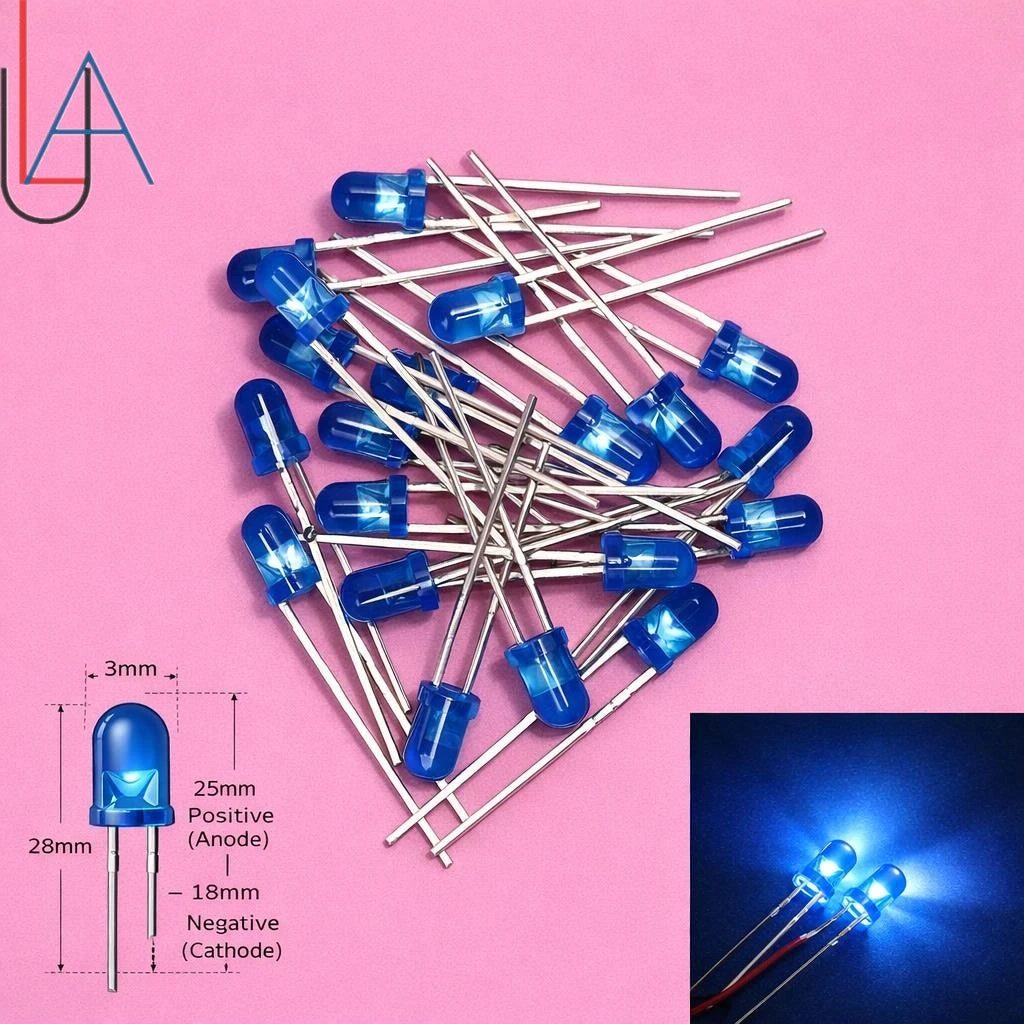 SAMIROB 60/100Pcs 3mm LED Diode Kit F3 Schottky Assorted Diode Red White Green Blue Yellow Orange Pink Purple Warm White for DIY