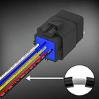 12V Relay with Harness Waterproof Relay 12V 30/40 AMP 5 Pin SPDT 14 AWG DC 12 Volt Relay Socket Kit Bosch Style for Automotive