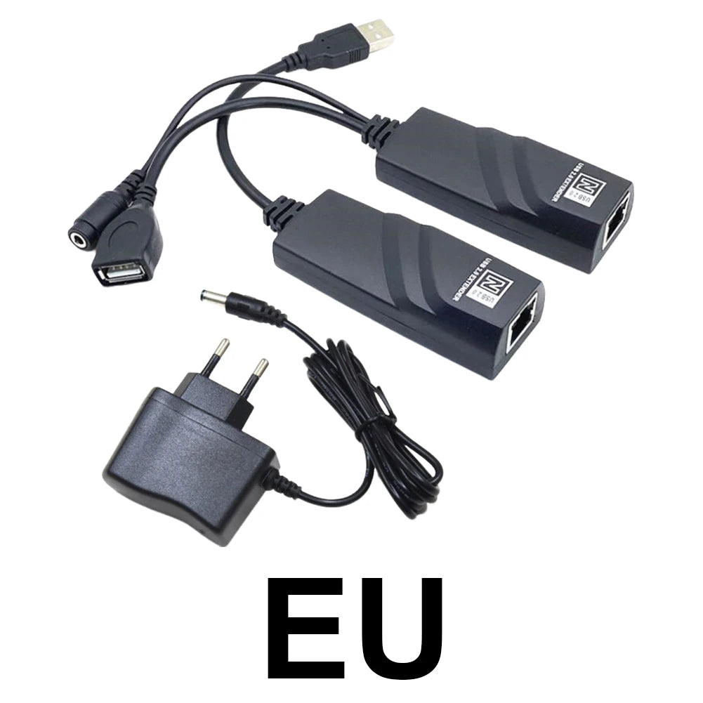 USB Ethernet Extender Connections Up To 100m USB 2.0 Network Cable Extender To RJ45 Plug and Play for Camera Mouse Keyboard