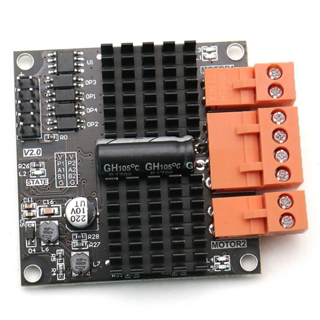 12V/24V 12A Dual Channel DC Brushed Motor Driver Module H-Bridge PWM Surpasses L298N BTS7960 10A