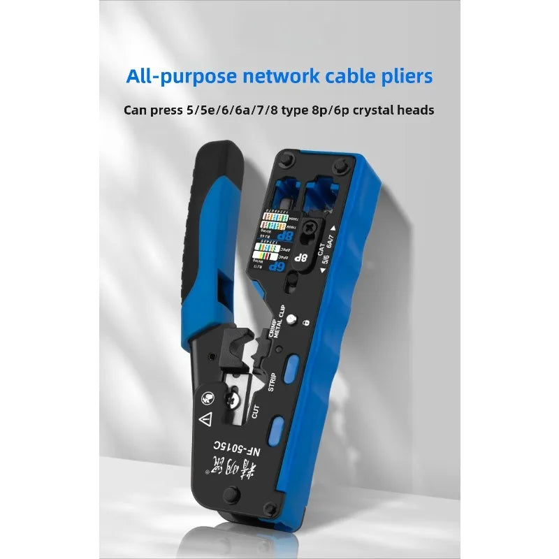 Noyafa NF-5015C Professional Network Tool 6P 8P Crimping Pliers for RJ45 RJ11 Labor-Saving Cable Crimper Stripper Cutter