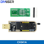 CH341A CH341B  24 25 Series EEPROM Flash BIOS USB CH341B Programmer Module  SOP8 Test Clip For EEPROM 93CXX / 25CXX / 24CXX