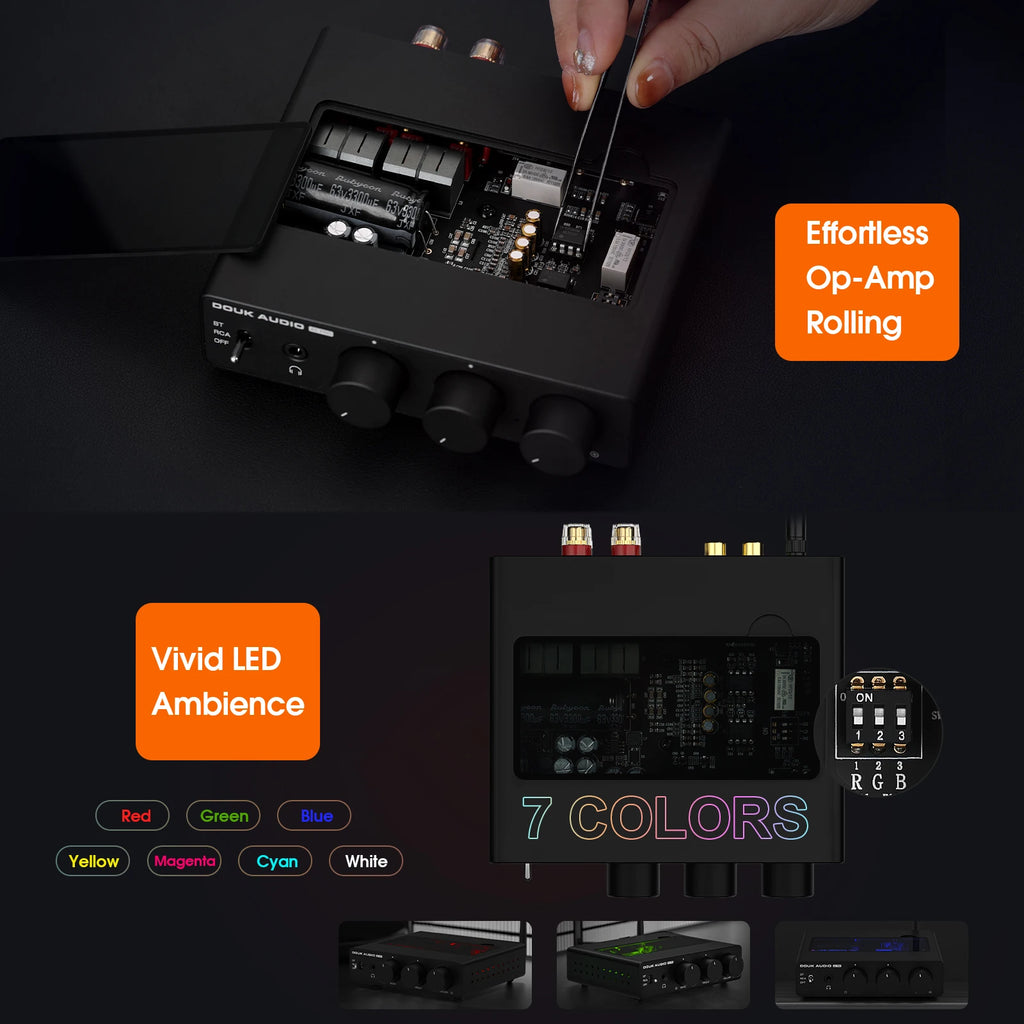 Douk Audio A5 PRO TPA3255 Bluetooth Receiver Digital Amplifier HiFi Class D Amp Stereo Audio Amplifier 48V