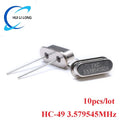 10pcs HC-49S Passive Crystal Oscillator Ceramic Quartz Resonator DIP 3.579545MHz 3.579545 MHz Electronic Kit HC 49 HC-49