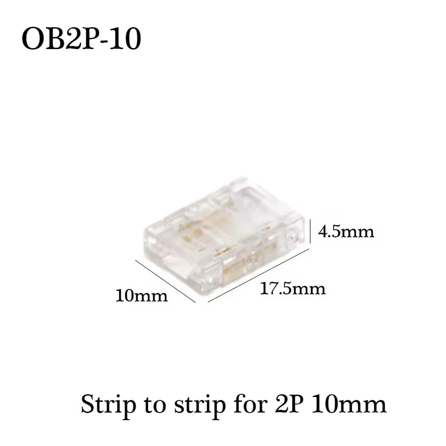 COB Led Strip Connector Light Strip Wire Connectors 2 3 4 Pin L-shaped For 5 8 10mm Width PCB Single Color RGB CCT Strip
