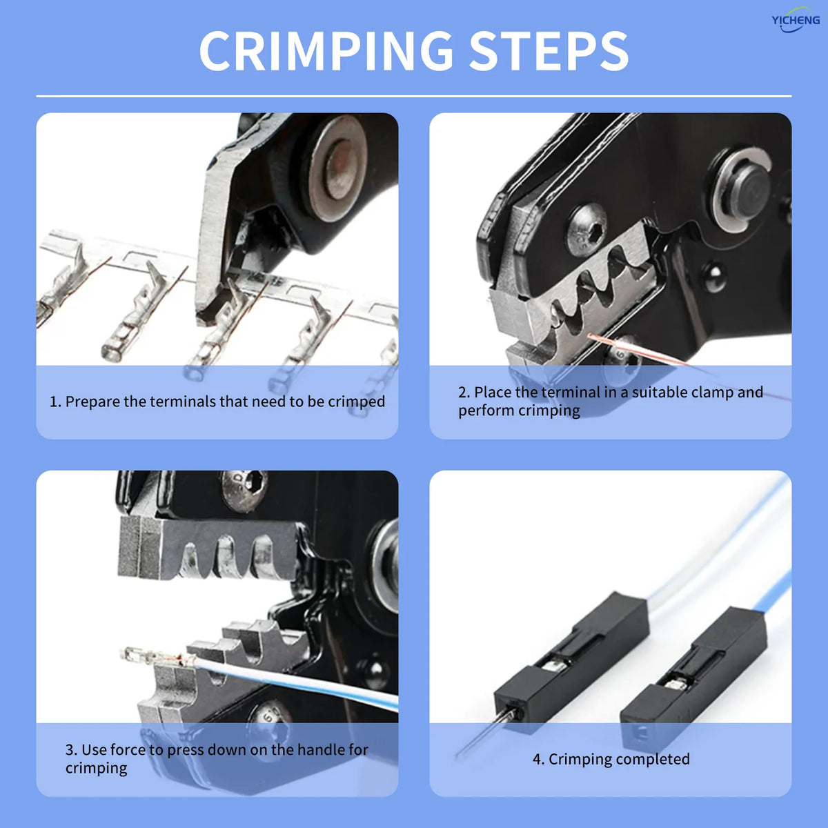 YICHENG 2.54mm Dupont Connector Kit with Ratcheting Wire Crimping Tool,Male Female Pins, Headers & Ribbon Cable