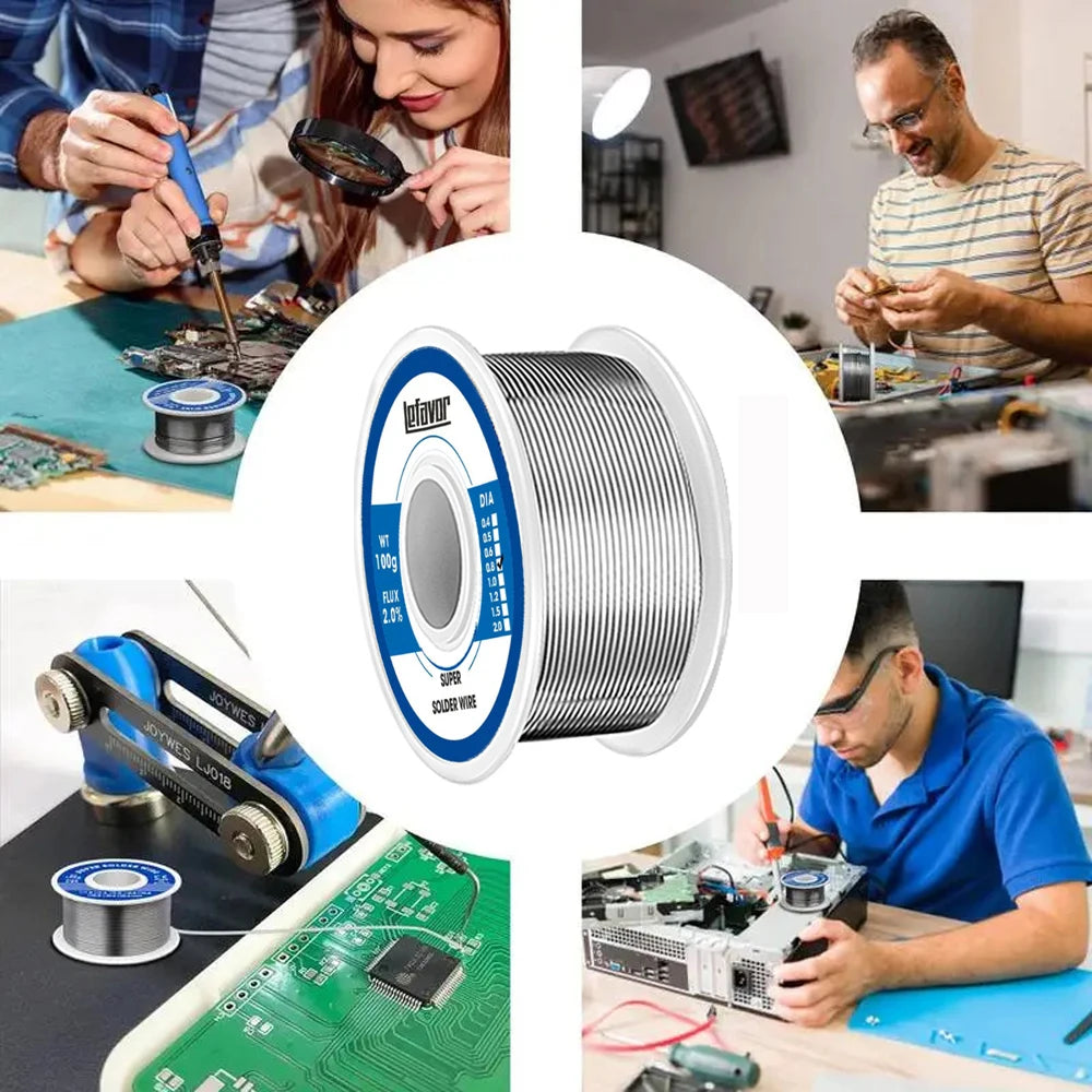 0.8mm 1.0mm 2.0mm 20g 50g 100g Soldering Tin Wire Tin Melt Rosin Core Solder Soldering Wire Roll No-clean FLUX 2.0%