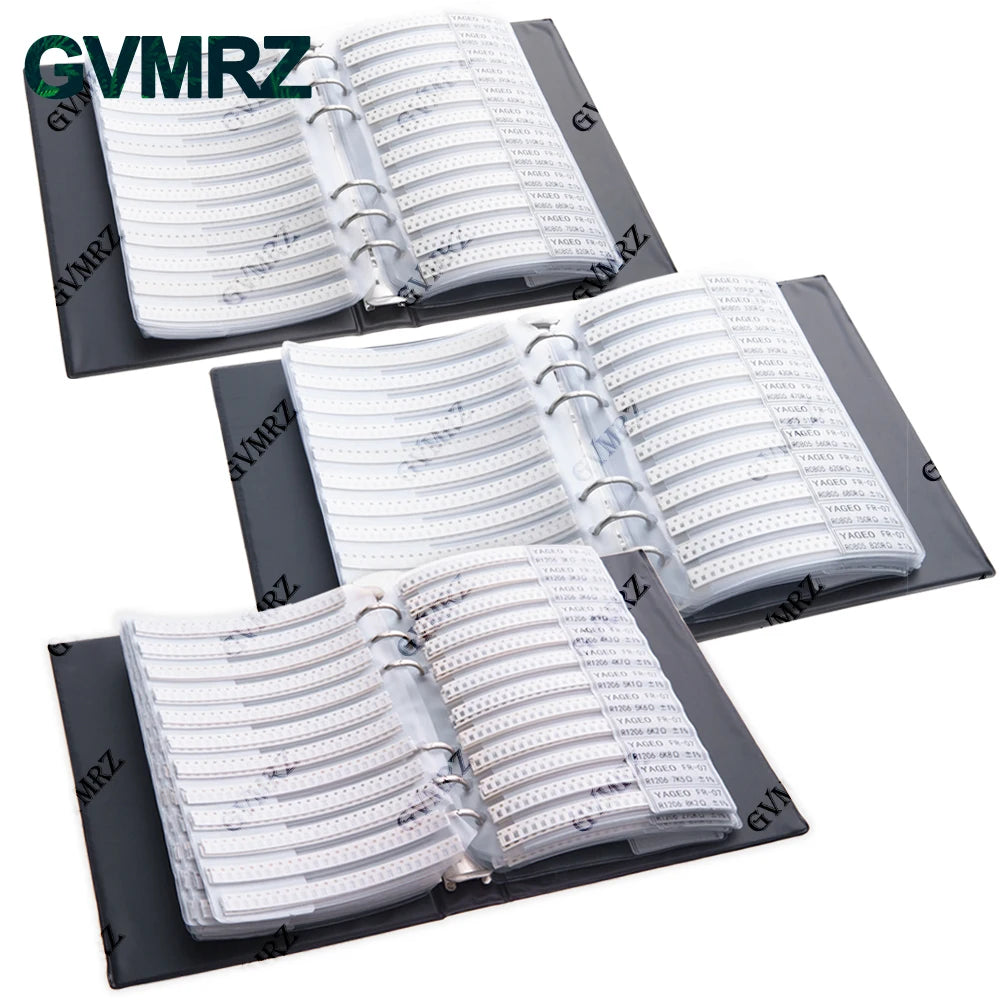 Resistor Kit SMD Book  Resistor Assortment Kit 0201 0402 0603 0805 1206 1% FR-07 170 Values 0R-10M Smd DIY Sample Book