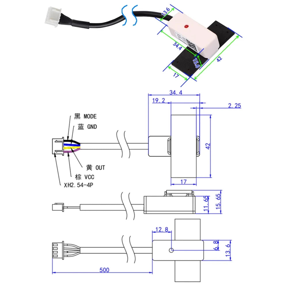 Pipe-Mounted Level Sensor Non-Contact Water Level Switch Capacitive Level Transmitter NPN PNP DC5V–12V DC24V XKC-Y26S