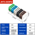JINH DIN Rail Mount Stackable Hexagonal JHT3 Power Distribution Block Modular Heavy-Duty Cable Splicing Junction Box