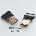 1PCS Ribbon FPV HDMI-Compatible Connector Flexible Flat Cable Raspberry Pi 4 Micro HDMI to HDMI/Mini HDMI Female 90 Degree FFC