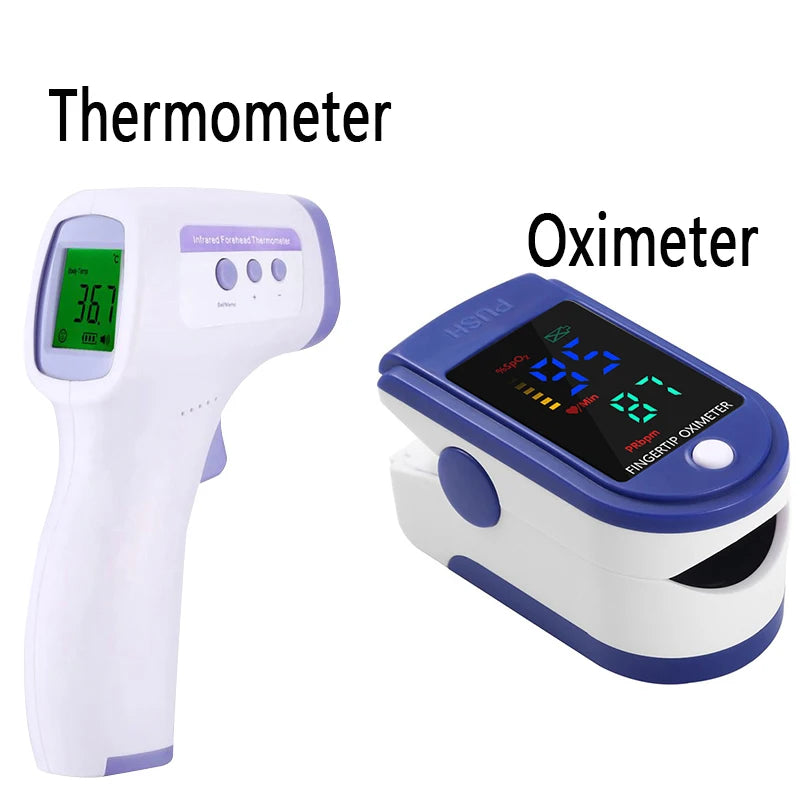 Medical Thermometer Test Kit LED Display Digital Oximeter or Non-Contact Thermometer For Baby Adult Mini
