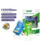 ZoeRax 100-PACK CAT6A CAT6 CAT5E Pass Through Connector Ethernet Connectors UTP Network Plug for Solid Wire and Standard Cable