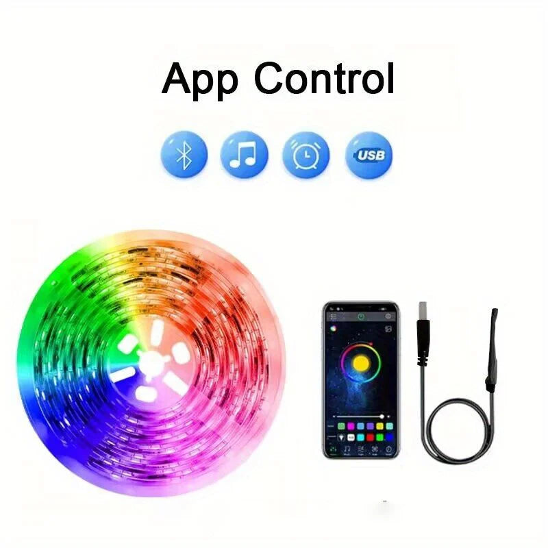 Smart LED Strip Lights 5m-20m Music Sync 5V RGB Led Light with App and Remote Control Christmas Party Room Decoration Lighting