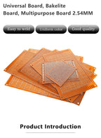 2.54mm Pitch Bakelite Universal Perfboard Stripboard Multipurpose Prototype Circuit Board Easy Soldering Single Sided DIY