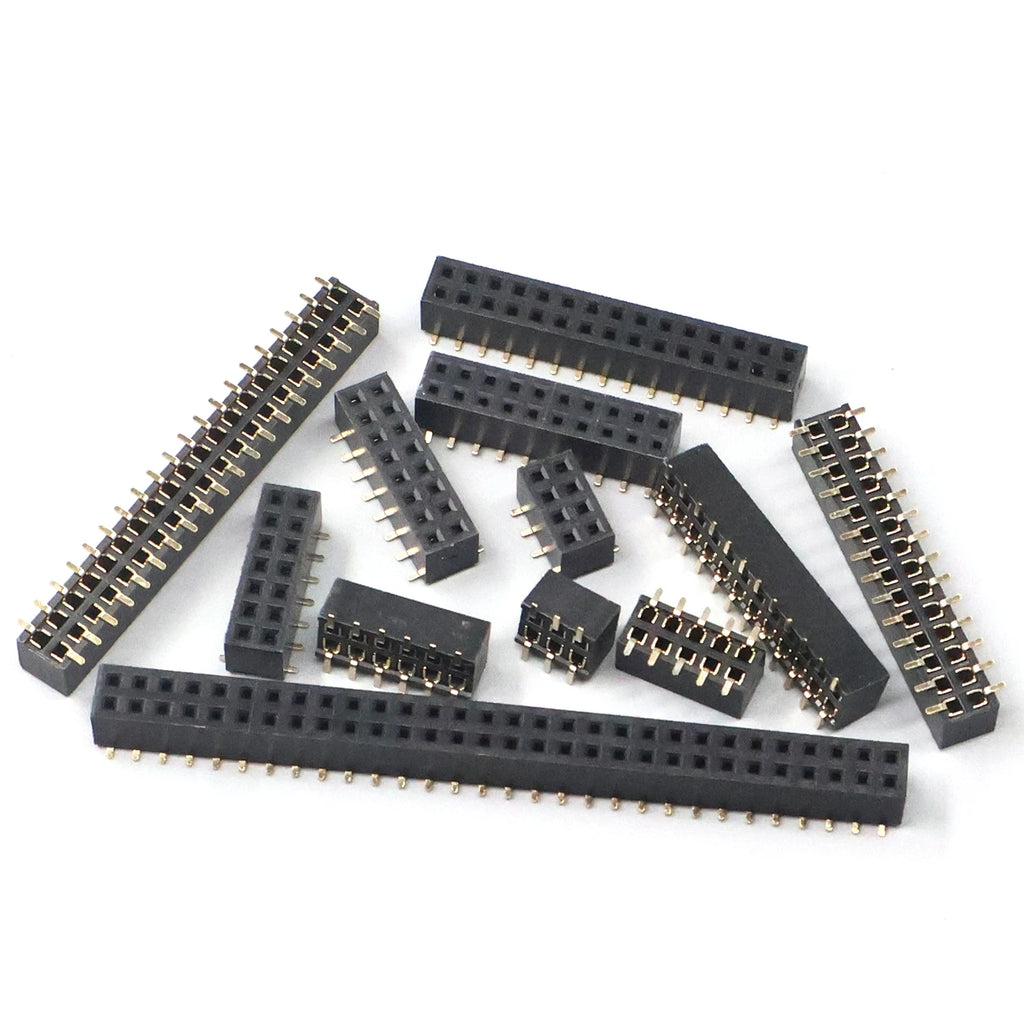2.0mm SMD double row female header 2x2/3/4/5/6/7/8/10/20/40 pin header connector 2mm spacing bar, suitable for Arduino PCB