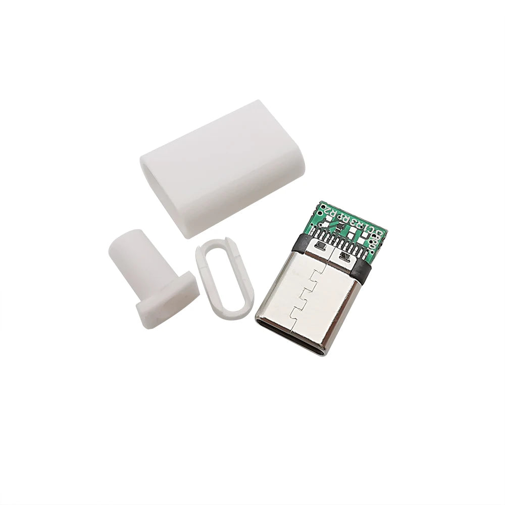 5/10Pcs Type C USB 3.1 Connector Welding Male Plug 24Pin DIY Data Cable Accessories Data line interface Black and White