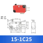 10Pcs Hinge Roller Lever Arm SPDT 1NO 1NC Snap Action Micro Switch,250W ~1500W optional.Lead Limit Switch