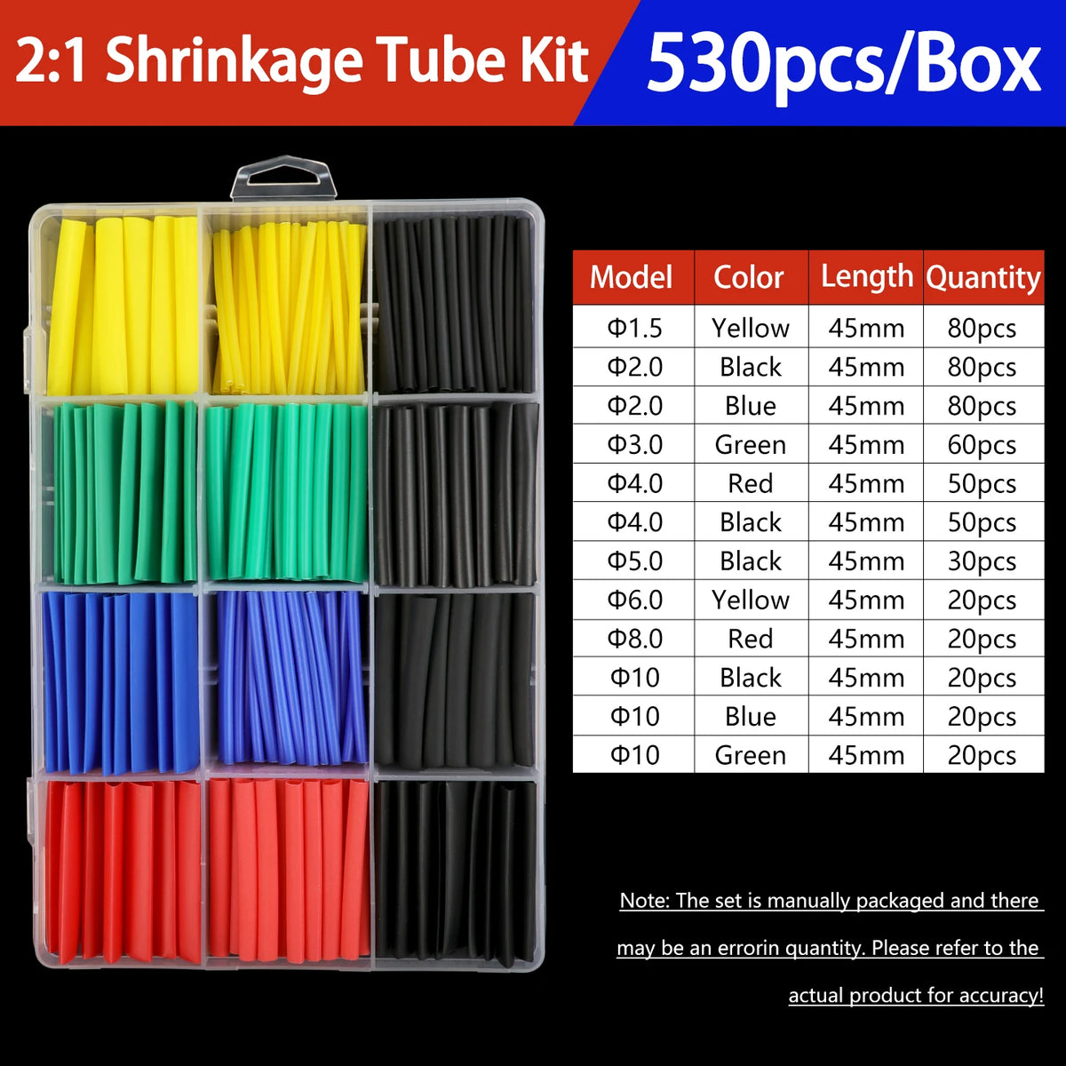 Heat Shrink Tubing Kit 73-900PCS 2:1 3:1 4:1 Ratio Cable Wire Insulation Sleeve Electrical Repair Protector Heat-Shrink Tube Set