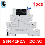 LCTC 1PCS Slim Relay Board Din Rail Relay Module SSR Terminal Solid State Relay With LED 6A SSR-41FDA SSR-41FDD DC-AC DC- DC