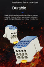Din Rail Terminal Block UKK 80A/125A/160A/250A/400A Distribution Box One In Several Out Unipolar Junction Box Wire Connector