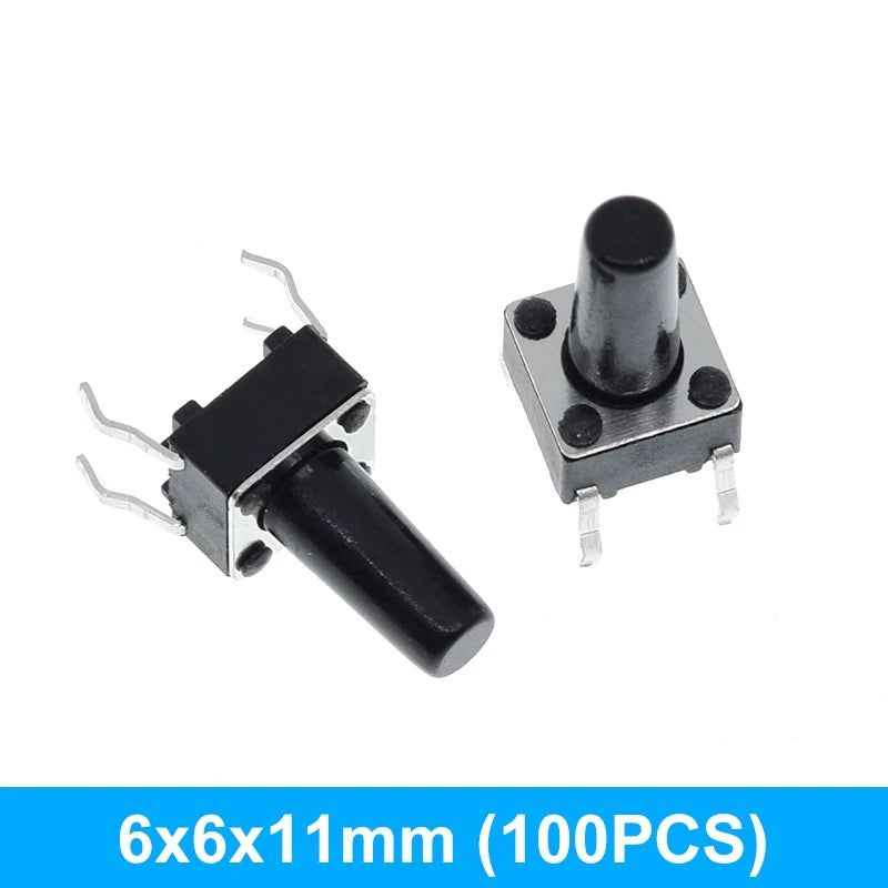GREATZT 6X6X5/4.3/5.5/6/7/8/9/10/13MM Tact Switch Push Button Switch 12V 4PIN DIP Micro Switch For TV/Toys/home use Button