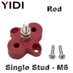 M6 M8 M10 Junction Terminal Block Stud Bus Bar Heavy Duty Battery Power Distribution DC 48V Busbar Red/Black Automotive RV Boat