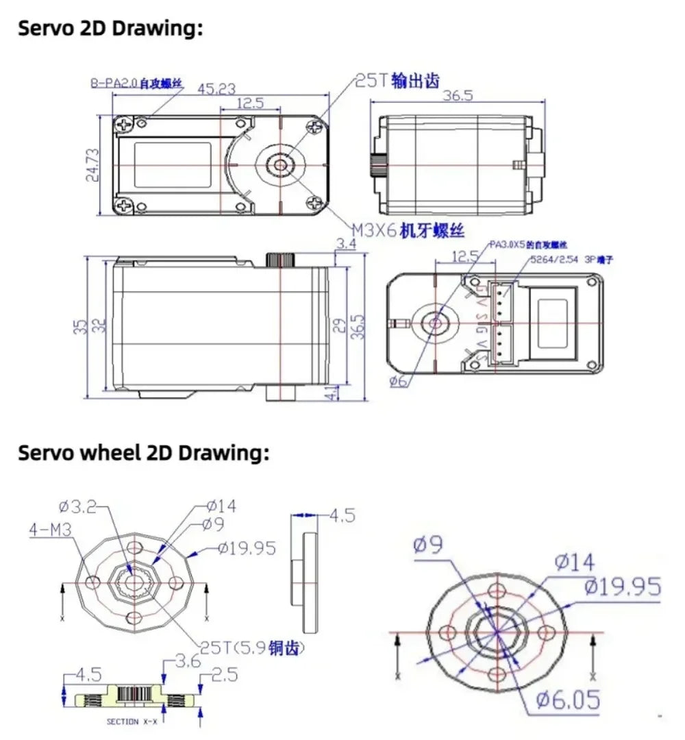 Feetech 30kg.cm Magnetic Encoding Servo RC 360 Degrees Continuous Rotation STS3215 High Precision Feedback TTL Servo Motor